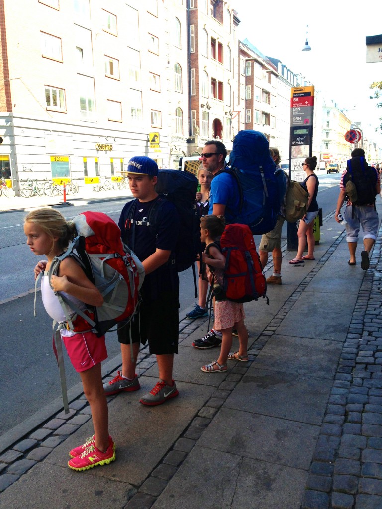 Travel day: waiting for the 5A bus in Copenhagen, which is also carrying the thief that will make off with Jon's wallet.
