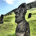Partially completed Moai, never moved from their original construction site at the quarry