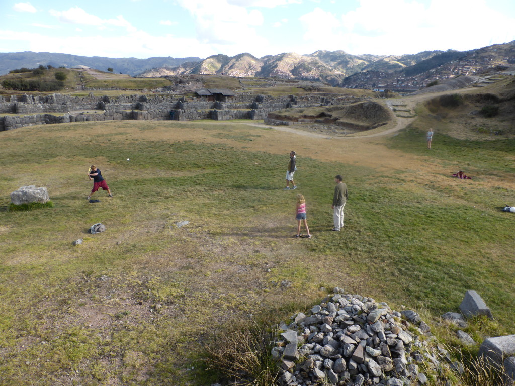Our baseball diamond in the midst of the famous Sacsayhuaman archeological site